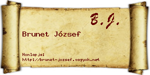 Brunet József névjegykártya